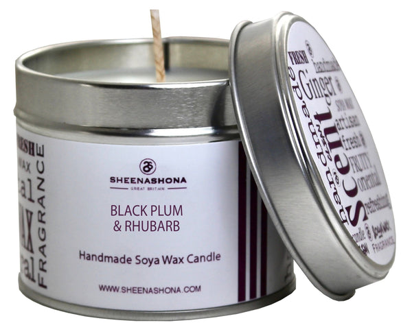 Black Plum & Rhubarb Signature Soya Wax Candle Tin