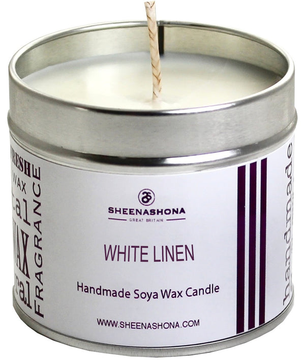 White Linen Signature Soya Wax Candle Tin