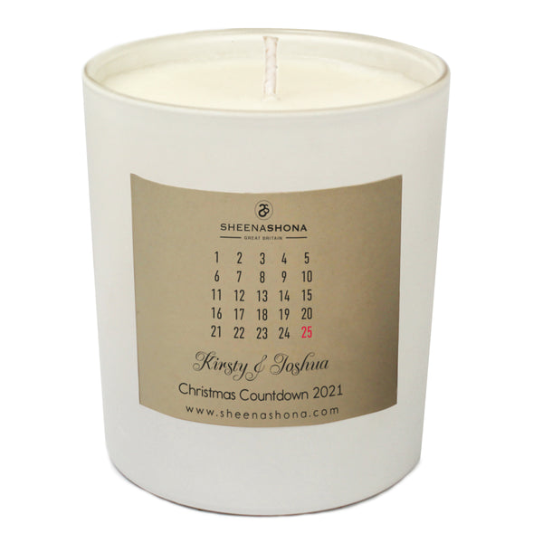 Christmas Personalised 'Advent Calendar' Luxury Soya Wax Candle