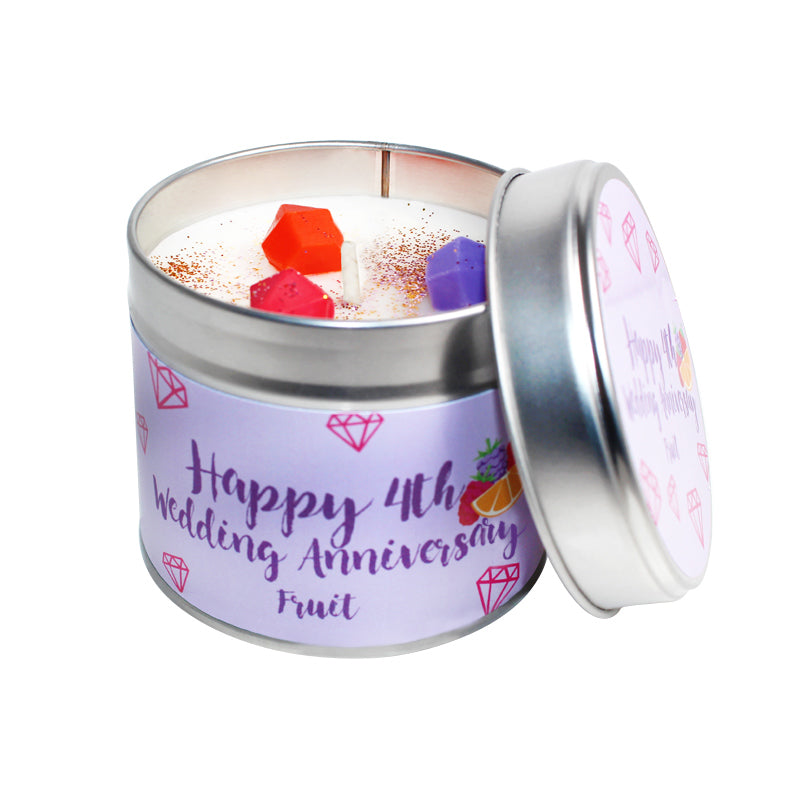 4th Year Fruit Wedding Anniversary Candle Tin