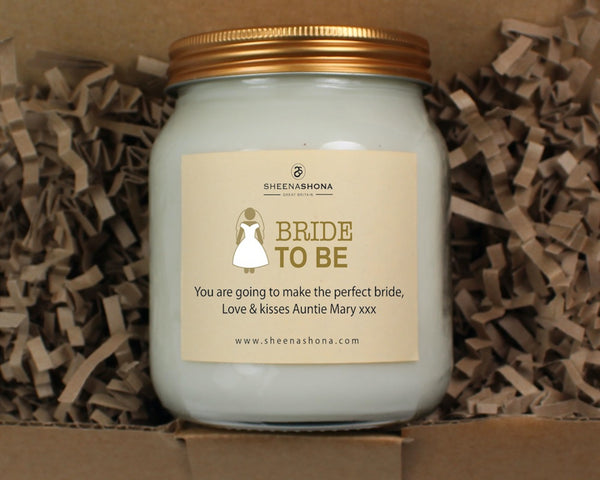 Bride To Be Personalised Soya Wax Large Honey Jar Candle