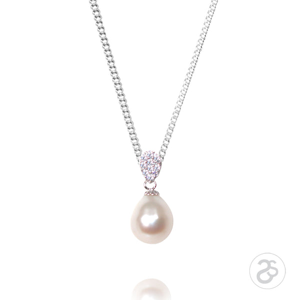 Freshwater Pearl & Pave Cubic Zirconia Aria Pendant