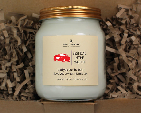 Best Dad Personalised Soya Wax Large Honey Jar Candle