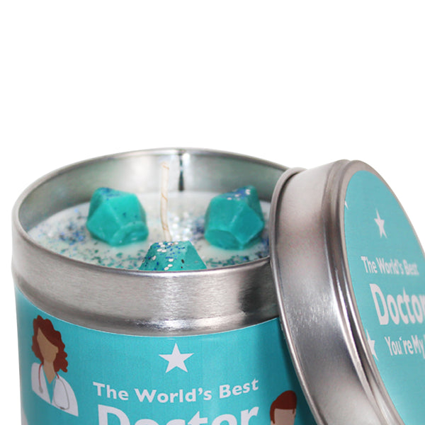 The Worlds Best Doctor, You're My Hero Soya Wax Candle Tin