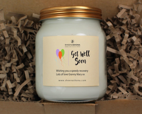 'Get Well Soon' Personalised Large Soya Wax Honey Jar Candle