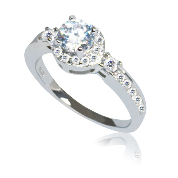 Sterling Silver New York Pave Ring