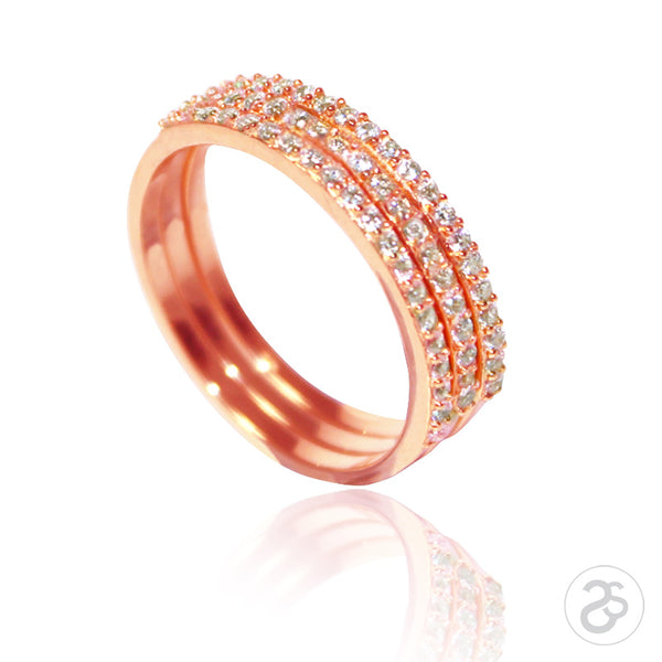 Rose Gold Stacking Vogue Eternity Rings