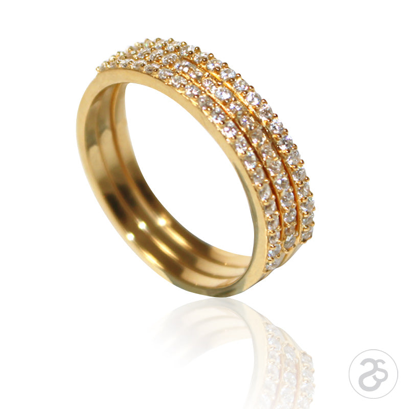 Yellow Gold Stacking Vogue Eternity Rings