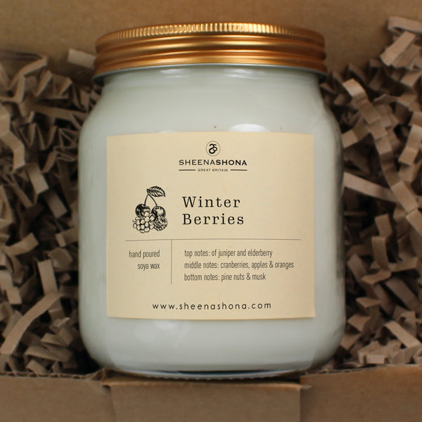 Winter Berries Soya Wax Large Honey Jar Candle