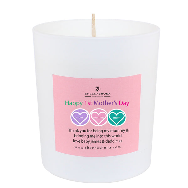 Happy 1st Mother's Day Personalised Luxury Soya Wax Gift Boxed Candle