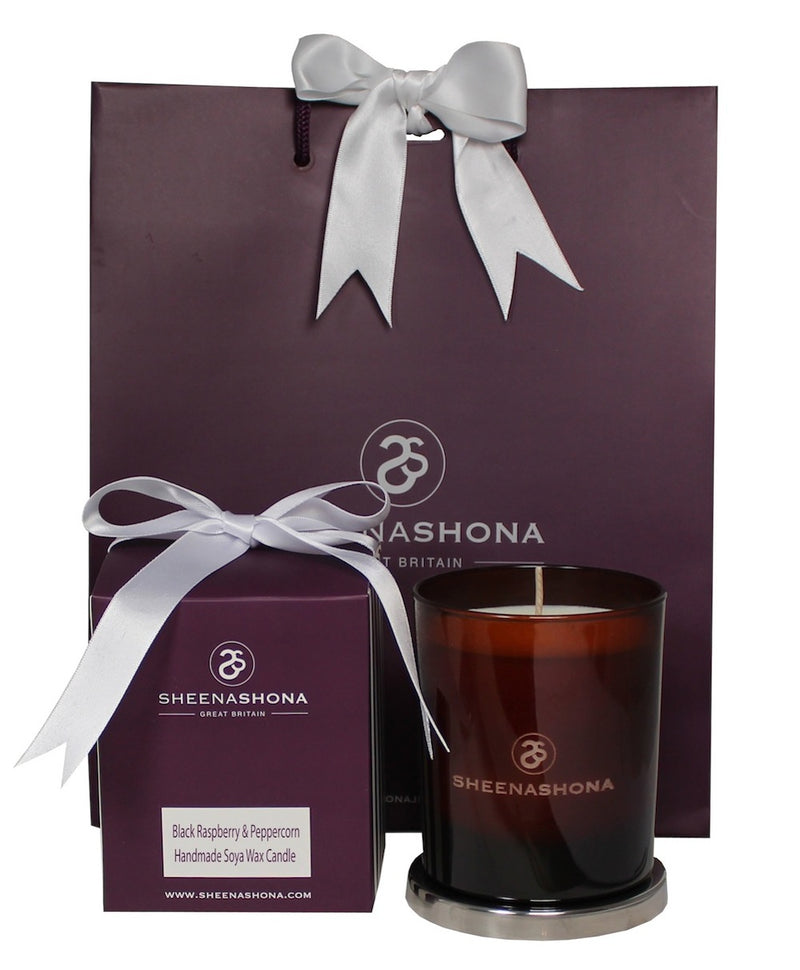 SheenashonaBlackRaspberry&PeppercornLuxurySoyaWaxCandle&GiftBox