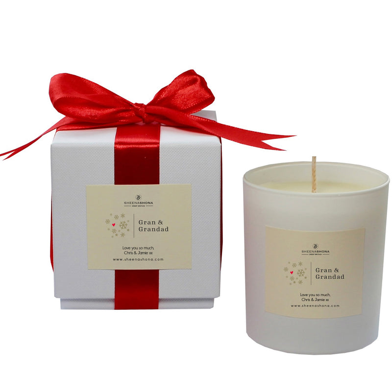 Gran & Grandad Christmas Personalised Luxury Gift Boxed Candle