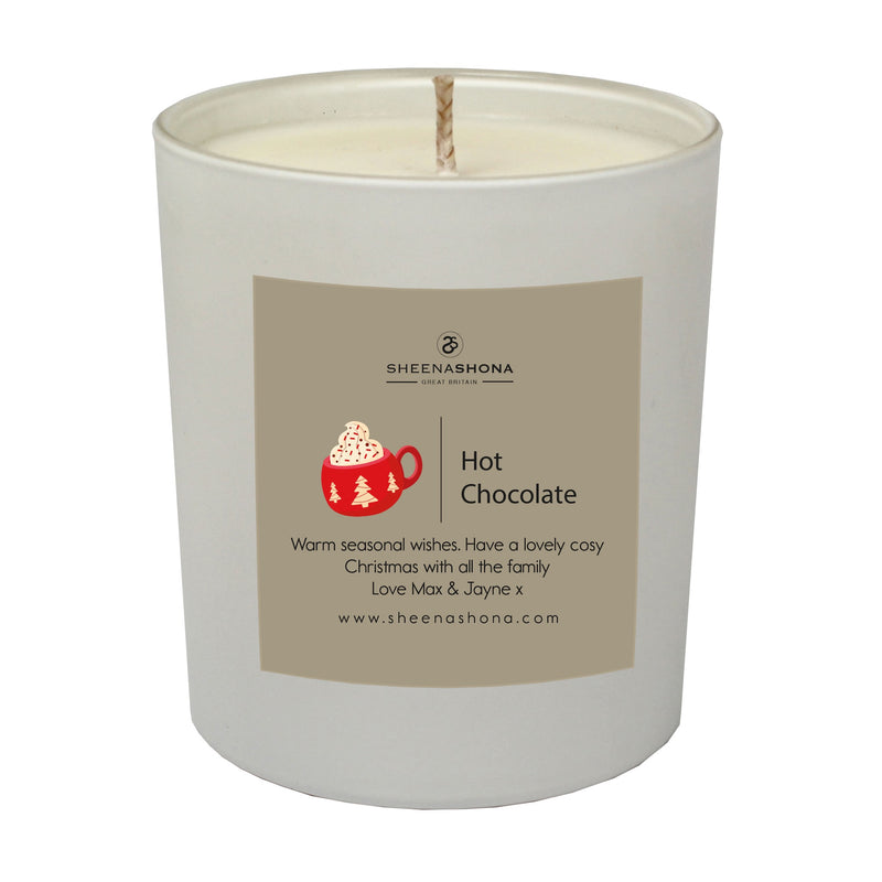 Hot Chocolate Christmas Personalised Luxury Gift Boxed Candle