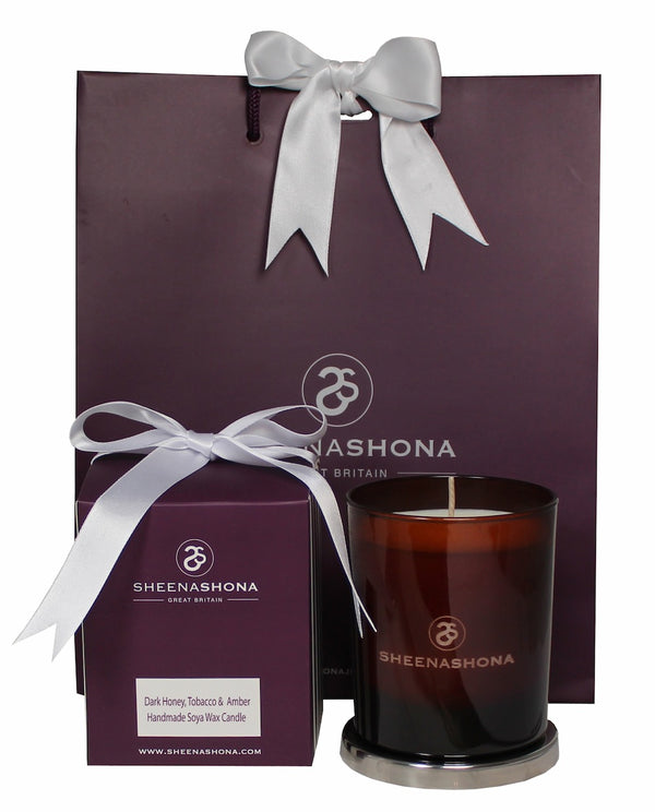 SheenashonaDarkHoneyTobacco&AmberCandle&GiftBox