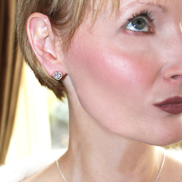 Sterling Silver Paris Heart Earrings