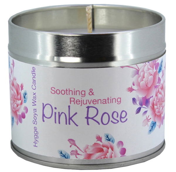 Pink Rose Scented Hygge Candle Tin