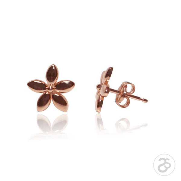 Rose Gold Flower Stud Earrings