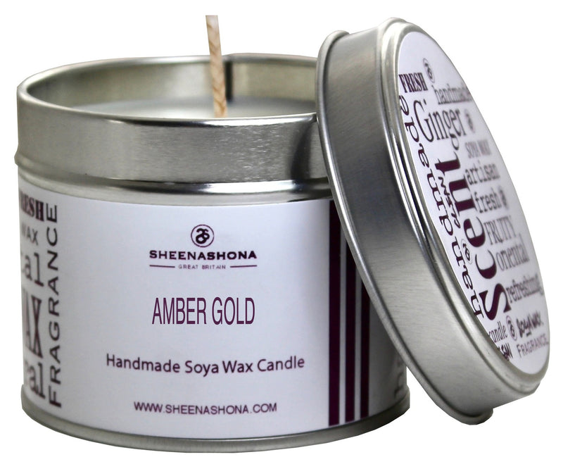 Amber Gold Scented Signature Soya Wax Candle Tin