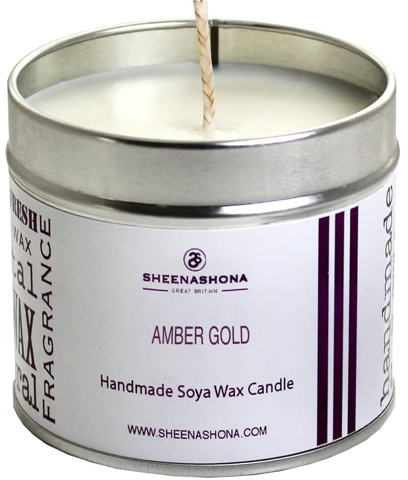 Amber Gold Signature Soya Wax Candle Tin