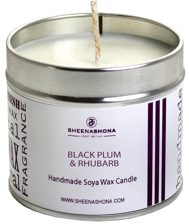 Black Plum & Rhubarb Signature Soya Wax Candle Tin