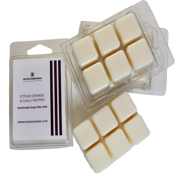 Citrus Orange & Chilli Pepper Scented Signature Clamshell Soya Wax Melt Bundle x 4