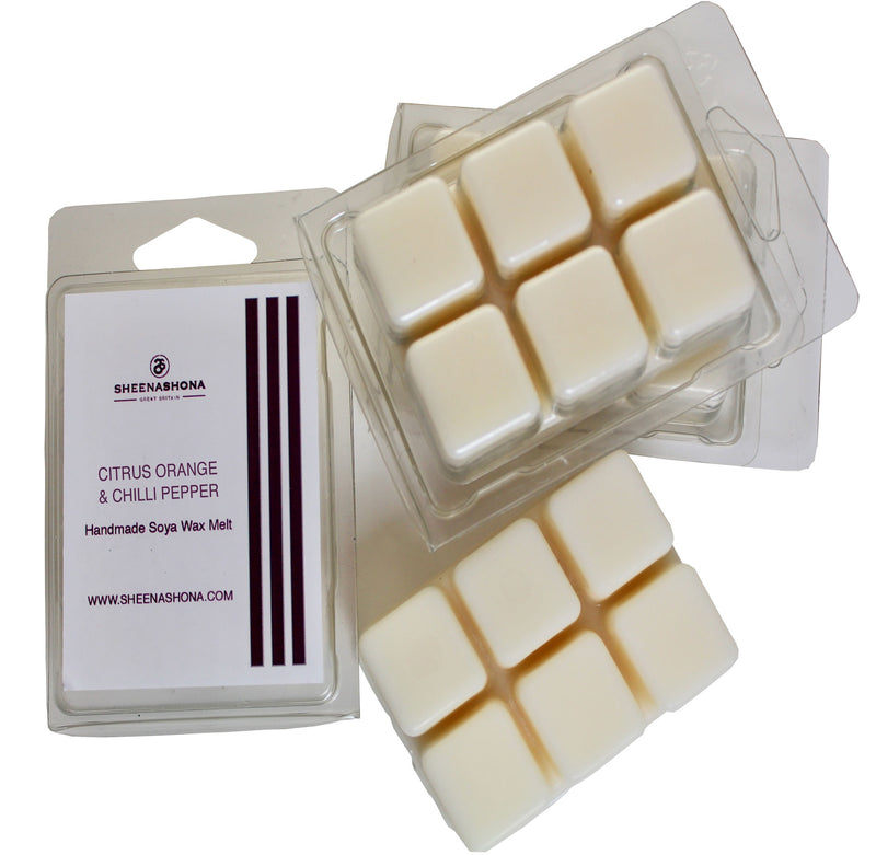 Citrus Orange & Chilli Pepper Scented Signature Clamshell Soya Wax Melt Bundle x 4