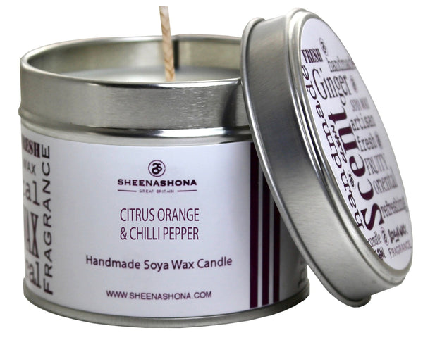 Citrus Orange & Chilli Pepper Signature Soya Wax Candle Tin