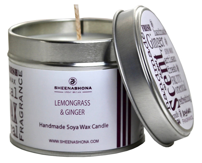 Lemongrass & Ginger Scented Signature Soya Wax Candle Tin