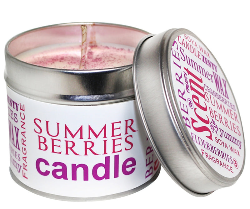 Summer Berries Scented Soya Wax Candle Tin