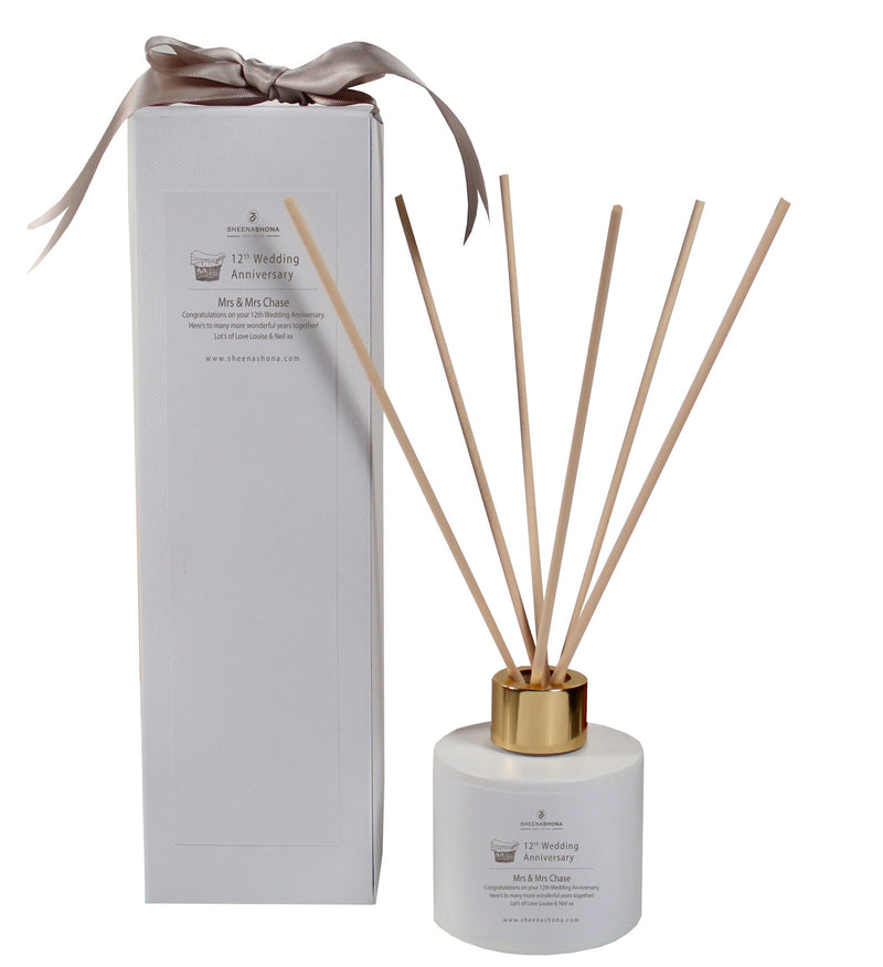 12th Year Linen Wedding Anniversary Luxury Candle