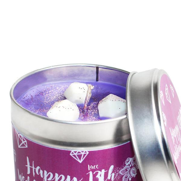 13th Year Lace Wedding Anniversary Candle Tin