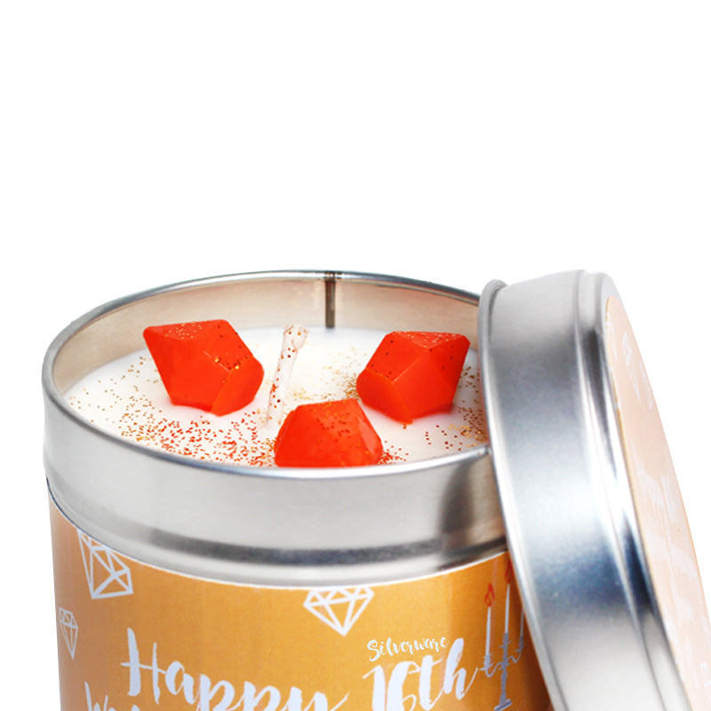 16th Year Silverware Wedding Anniversary Candle Tin