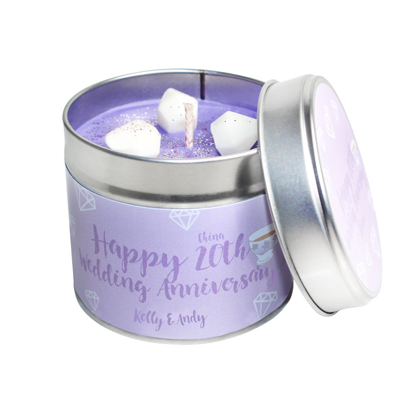 20th Year China Wedding Anniversary Candle Tin