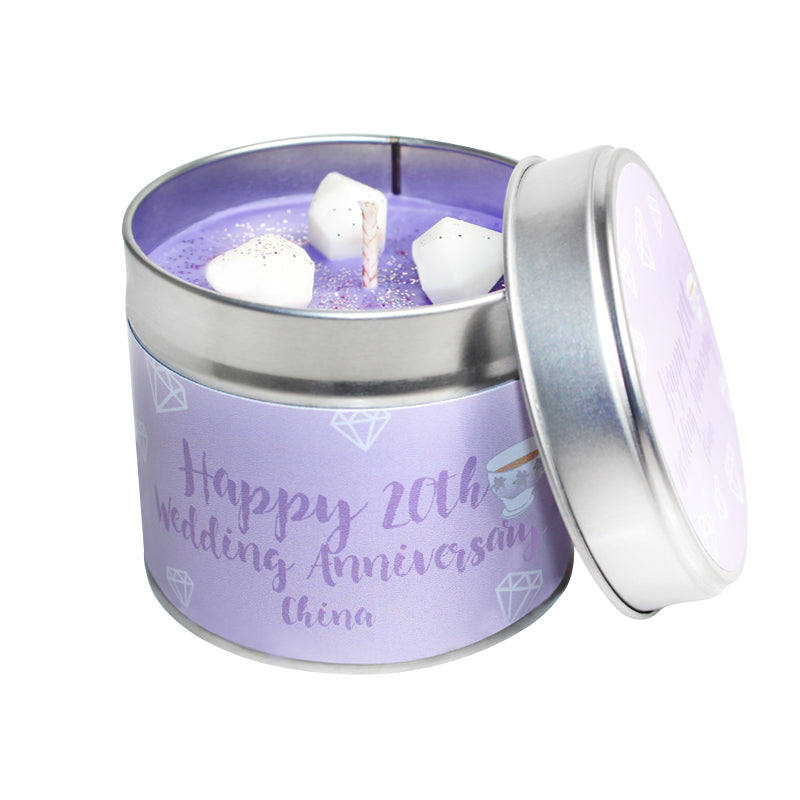 20th Year China Wedding Anniversary Candle Tin