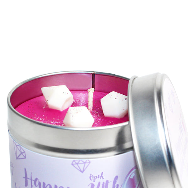 24th Opal Wedding Anniversary Candle Tin