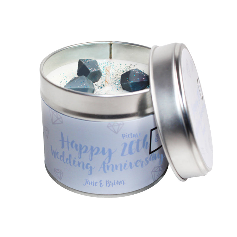 26th Picture Wedding Anniversary Candle Tin