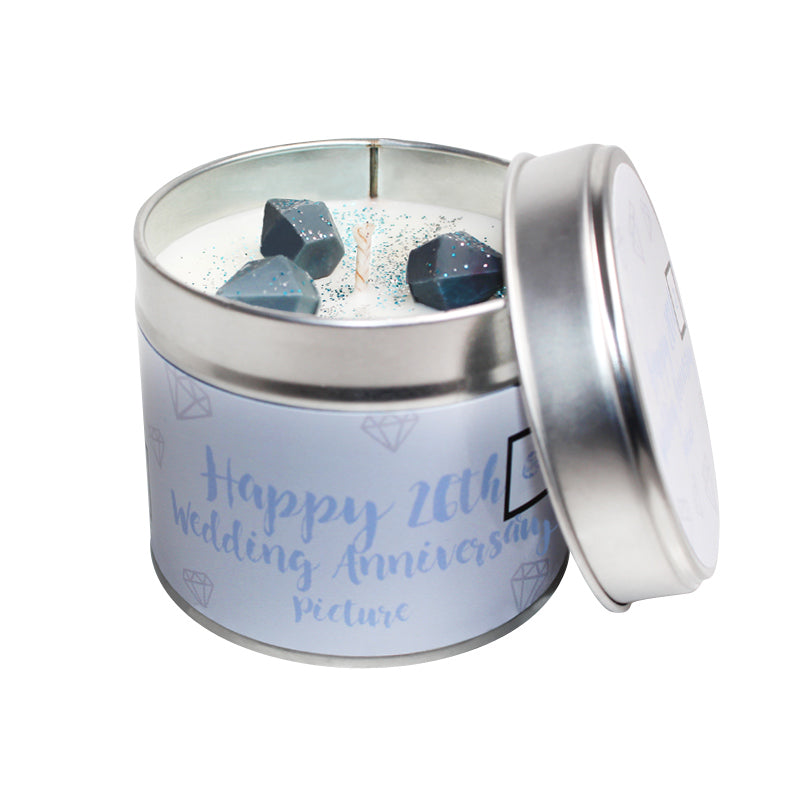 26th Picture Wedding Anniversary Candle Tin