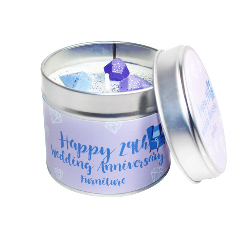 Personalised 29th Furniture Wedding Anniversary Candle Tin