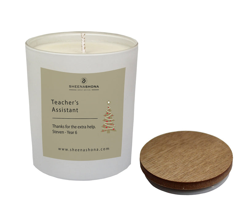 Christmas Personalised 'Teacher's Assistant' Luxury Soya Wax Candle