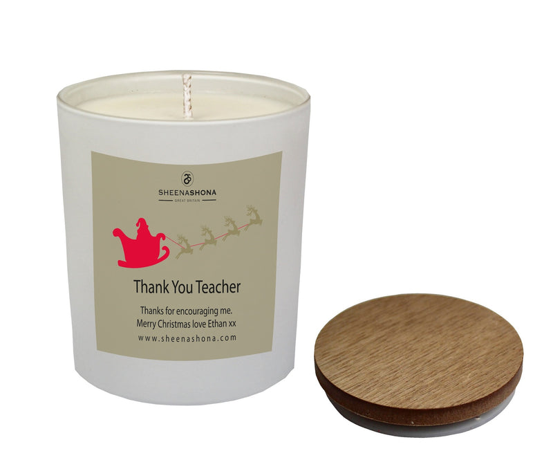 Christmas Personalised 'Thank You Teacher' Luxury Soya Wax Candle
