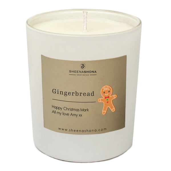 Gingerbread Christmas Personalised Luxury Soya Wax Candle