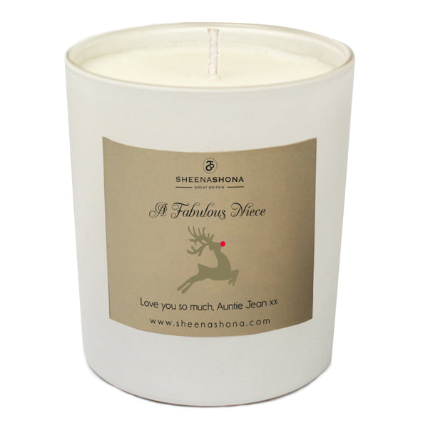 Christmas Personalised 'A Fabulous Niece' Luxury Soya Wax Candle