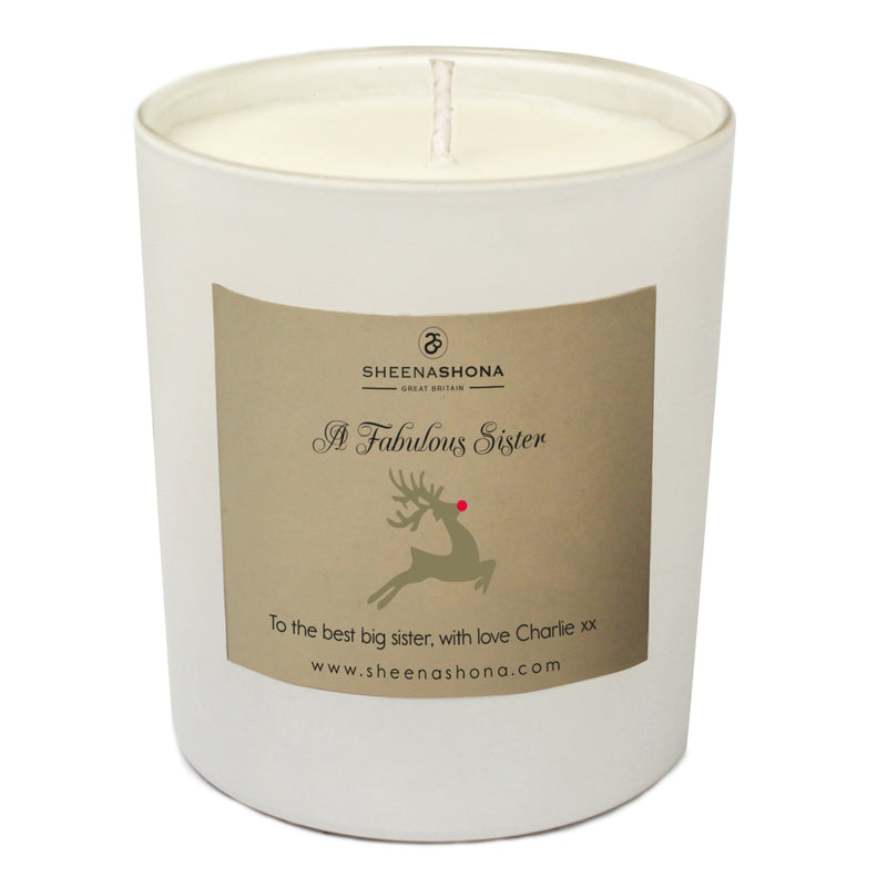 Christmas Personalised 'A Fabulous Sister' Luxury Soya Wax Candle