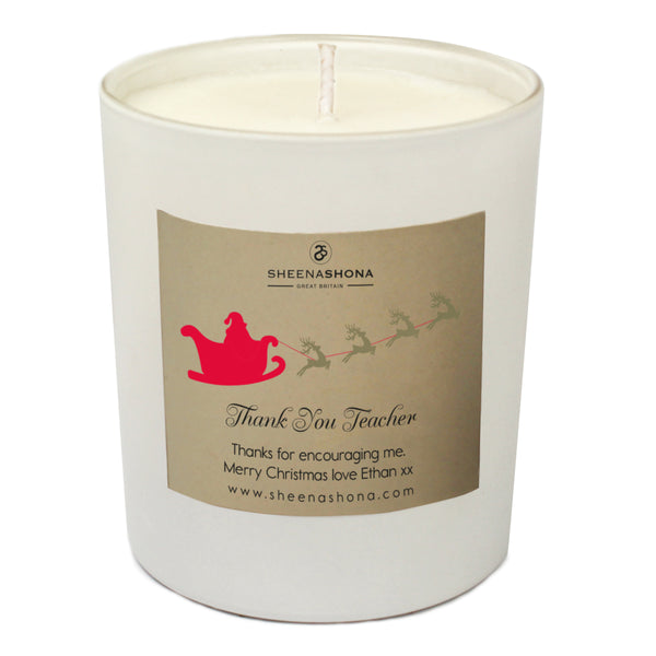 Thank You Teacher Christmas Personalised Luxury Soya Wax Candle