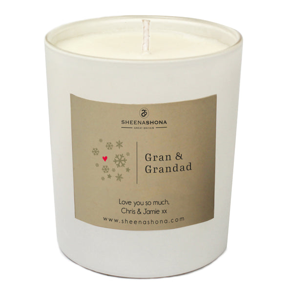 Gran & Grandad Christmas Personalised Luxury Soya Wax Candle