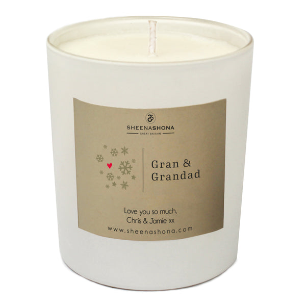 Christmas Personalised 'Gran & Grandad' Luxury Soya Wax Candle