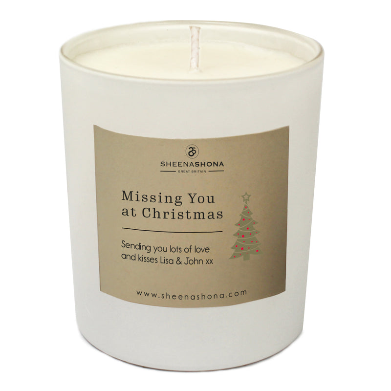 Personalised 'Missing You At Christmas' Luxury Soya Wax Candle