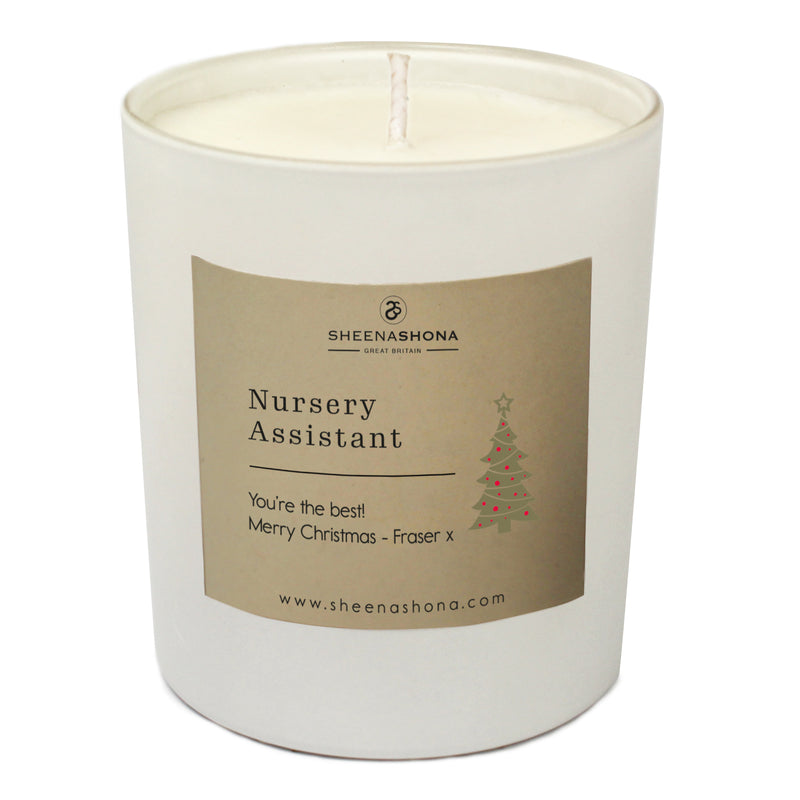 Nursery Assistant Christmas Personalised Luxury Soya Wax Candle