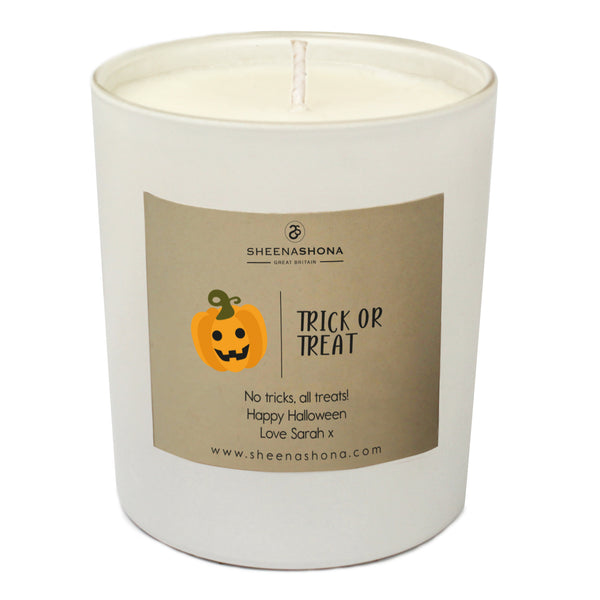 Personalised Trick or Treat Luxury Soya Wax Candle