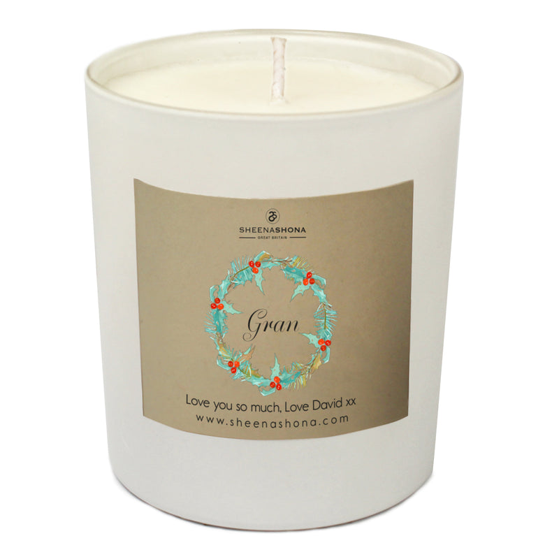 Gran Christmas Personalised Luxury Soya Wax Candle